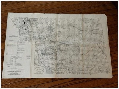 Mapa de contorno de estructura de Montana Plains 1935 pozos de petróleo/gas cascada de Great Falls Foto 1 de 4
