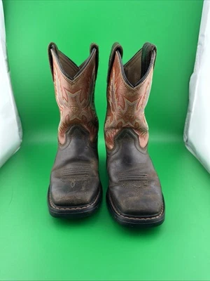 Ariat Kid Youth Size 9 Workhog Leather Western Boots Brown 10007837 UK-8, EUR 27 - Image 1 of 4