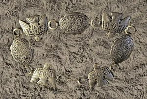 Vintage Silber Nickel 7 Thunderbird Conchos verstellbar Hut Band Gürtel  - Bild 1 von 6