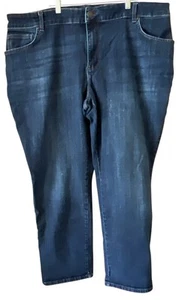 Women’s LEE Plus Relaxed Fit Straight Leg Mid Rise Blue Jeans Size 24W 44x30 - Picture 1 of 14