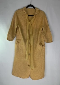 Vintage Pfirsich Stepp Morgenmantel Hausmantel mit Goldstickerei, Taschen & Schal - Bild 1 von 8
