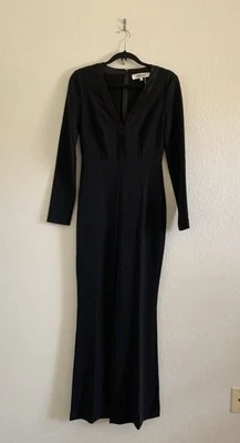 Mono negro Diane Von Furstenberg talla 2 manga larga pierna ancha Foto 1 de 4