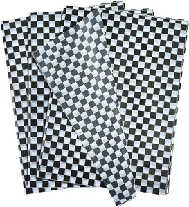 100 Sheets Checkered Tissue Paper 14 X 20 Inches Black and White for Gift Packin - Picture 1 of 12