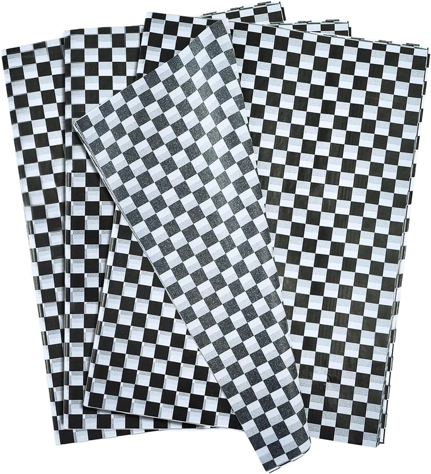 100 Sheets Checkered Tissue Paper 14 X 20 Inches Black and White for Gift Packin - Image 1 of 4