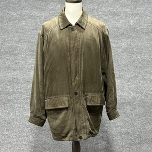 Rainforest Jacket Mens XL Olive Tencel Lyocell Leather Collar Down Insulated - Picture 1 of 24