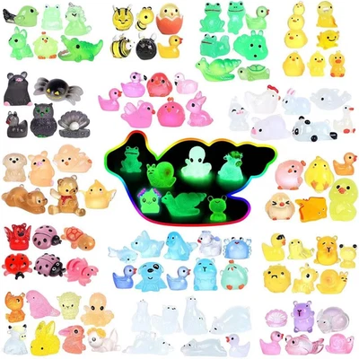 Luminous Mini Resin Animals 100 Pcs Glow in the Dark Resin Animals 100 Styles Mi - Image 1 of 4