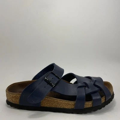 Sandalias Birkenstock Pisa con tiras talla 36 EE. UU. 5-5,5 azul estrecho Birkibuc Foto 1 de 4