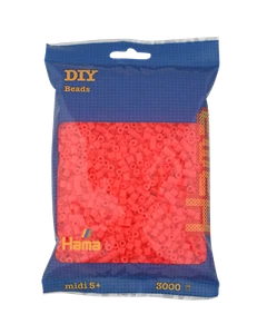 3000 Hama Midi Bügelperlen - Neon-Rot 201-35 Ø 5 mm Hama Perlen Steckperlen Bead - Bild 1 von 1