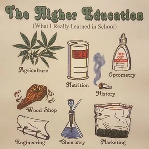 THE HIGH EDUCATION POT WEED MARIHUANA LEAF MARY JANE SHIRT #MJ-11 POCKET - Bild 1 von 5