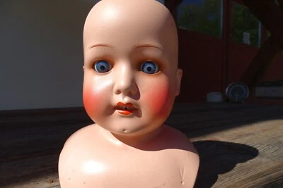 c.1930-50 HEUBACH KÖPPELSDORF 275 2 PUPPENKOPF Porzellankopf Brustplatte Germany - Bild 1 von 4