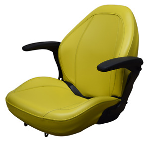 John Deere Lawn Mower Seat w/ Armrests Yellow 335 345 415 425 445 455 F710 F725