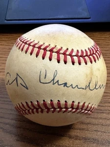 AB "HAPPY" CHANDLER 3 SIGNED HANDSIGNIERT ONL BASEBALL! KOMMISSAR! HOF! - Bild 1 von 2