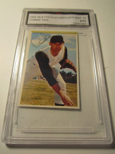 1969 TOMMIE SISK MLB BASEBALL CARD PHOTOSTAMP FGS GRADED GEM 10 - SC-1
