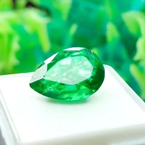 Pear Shape 11.30 Ct Loose Certified Natural Colombian Green Emerald Gemstone - Picture 1 of 4