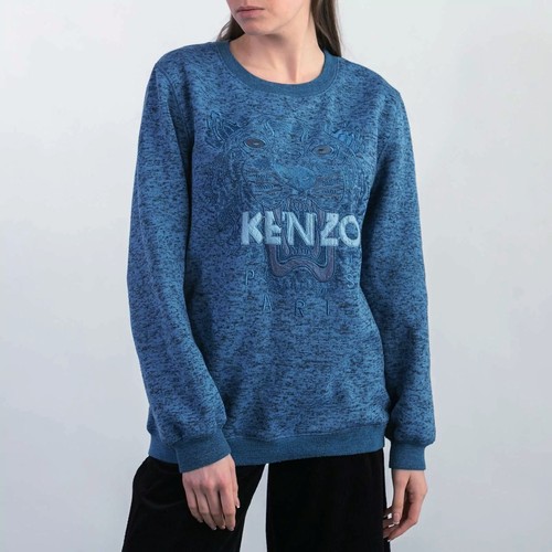 Maglione Kenzo Paris blu macchiato tigre donna taglia L uomo M