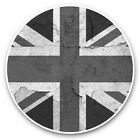 2 x Vinyl Stickers 25cm (bw) - Distressed Union Jack British Flag  #36989