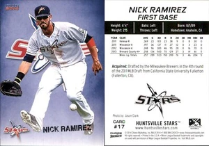 Nick Ramirez 2014 Choice Huntsville Stars #17 RC Card Huntsville Stars - Picture 1 of 1