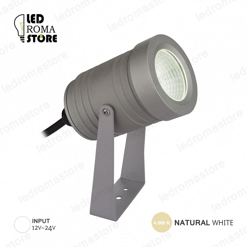 FARETTO SPOT LED DA GIARDINO ALLUMINIO 5W 12-24V IP67 LUCE NATURALE 4000K - Immagine 1 di 1