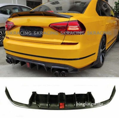 Подходит для Volkswagen VW Passat CC 2016-2018 из углеродного волокна закраина диффузора заднего бампера - Изображение 1 из 4
