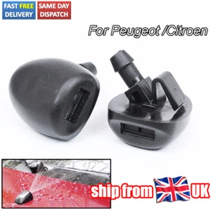 2X Front Windscreen Washer Nozzle Jet Spray For Citroen C2 C3 C5 Peugeot 206 407 - Picture 1 of 5
