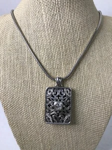 NEW Brighton Serenity Crystal Silver tone Necklace Dual Sided B-6 - Picture 1 of 5