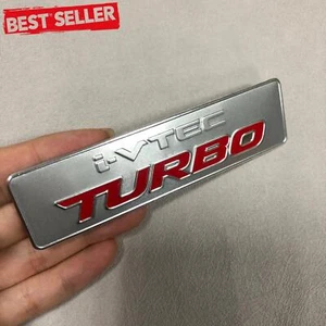 Aluminum i-VTEC Turbo Emblem Badge Decal Sticker 17126RWCA00 For Acura / Civic - Picture 1 of 5