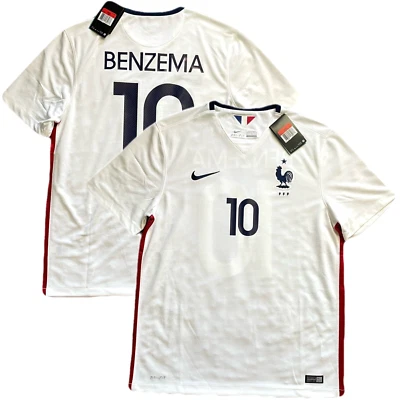 Camiseta de visitante Francia 2015 #10 Benzema grande Nike Euro fútbol NUEVO Foto 1 de 4