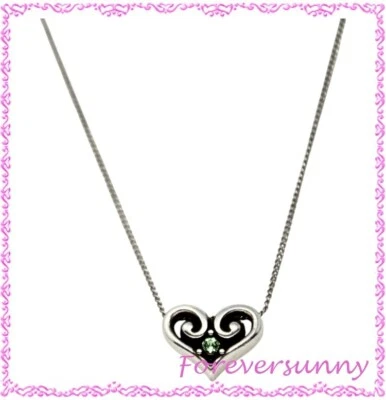 Collar Colgante Brighton Alcázar Corazón Pequeño Plata Cristal Verde Foto 1 de 4