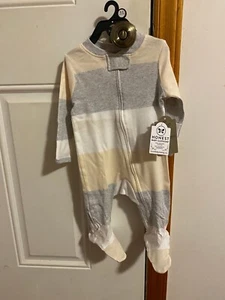 NEW SIZE 0-3 MONTH HONEST GENDER NEUTRAL ORGANIC COTTON SLEEP & PLAY ONE PIECE - Picture 1 of 10