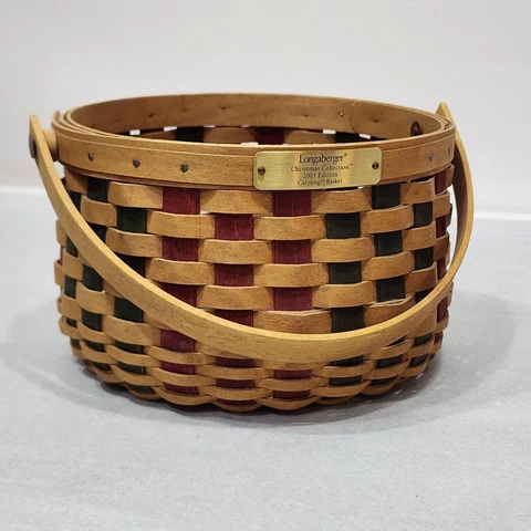Longaberger Caroling Basket Christmas Collection 2003 Edition Round Handle Cover