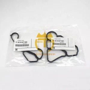 11428637820 1142863782 Engine Oil Filter Housing Gasket&Cooler Seal Set For BMW - Picture 1 of 7