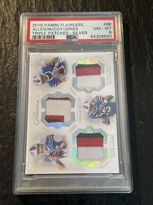 2018 Panini Flawless #BB Josh Allen Triple Patches - Silver Rookie Card PSA 8 - Foto 1 di 8