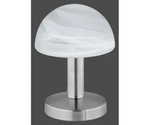 Trio Tischleuchte Nickel Touch weiß Glasschirm chrom 15 x 21 cm elegant Fynn II - Bild 1 von 3