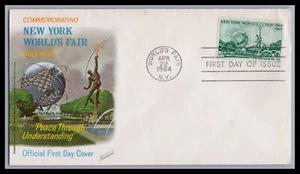 US FDC # 1244 5c NY Worlds Fair Fleetwood blue 1964, 9E291 - Picture 1 of 1