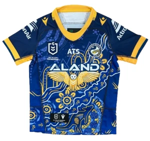 PARRAMATTA EELS 2024 NRL TEAM MACRON INDIGENOUS ROUND KIDS YOUTH JERSEY - Picture 1 of 2