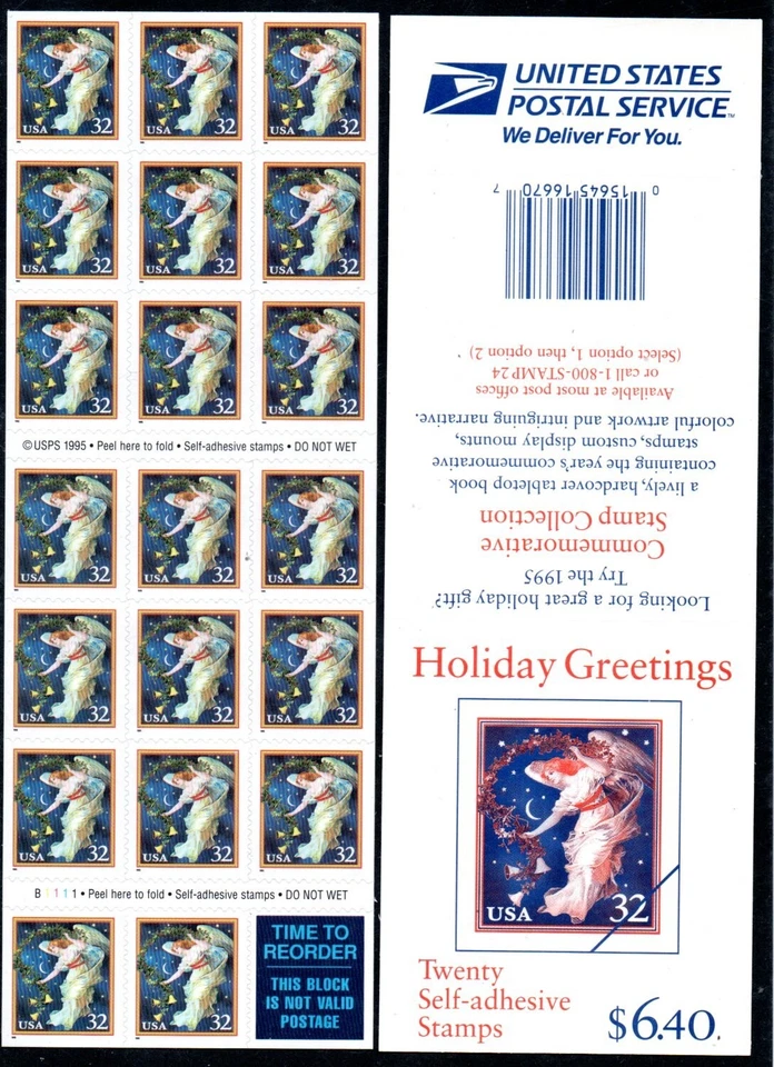US Scott #3012a Self-Adhesive Pane of 20, Holiday Greetings - Image 1 of 1