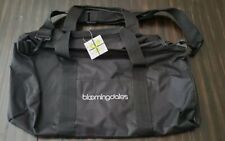 Bloomingdale’s Black Canvas Tote Bag Handles Zipper Green "Welcome" Interior NWT