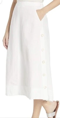 Nic + Zoe женщин 24 Вт белый молнии стороны низ деталь льняной смеси передней бегун юбка - Изображение 1 из 4