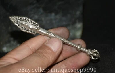 Estatua espada manjushri Tara Wenshu plata budismo tibetano 4,2" escultura Foto 1 de 4