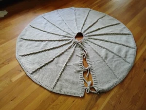 Hearth & Hand w Magnolia Cozy Hygge Cable Knit Sweater Christmas Tree Skirt 48" - Picture 1 of 7
