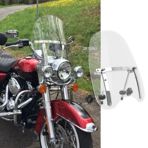 18"x16" Windshield Fit 7/8" &1" Handlebars For Harley Davidson Road King Classic - Bild 1 von 14