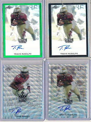 TRAVIS RUDOLPH - 4pc  2017 Leaf Metal AUTO Wave, Green /10, Black /15, TD Kings - Image 1 of 2