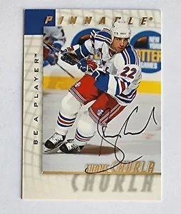 1997-98 BAP Be A Player Pinnacle #182 Shane Churla New York Rangers - Auto - Bild 1 von 1
