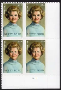 Scott #5852 Betty Ford Plate Block of 4 Forever Stamps - MNH UV - Picture 1 of 3