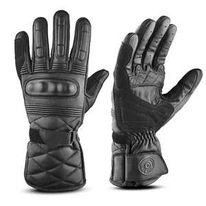 Mens Genuine Leather Glove Viper VPR004 Motorbike Riding Double Stitched Gloves - Picture 1 of 9