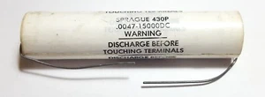 Sprague 15000V 0.0047uF Metalized Polyester Wrap Film Capacitors 15kV 4.7nF - Picture 1 of 8