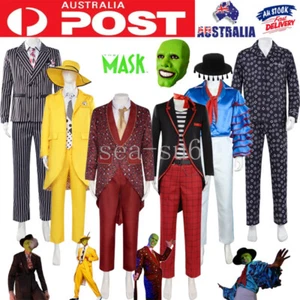 Movie The Mask Jim Carrey Costume Cosplay Mask Men's Suits Stanley Ipkiss Outfit - Picture 1 of 89