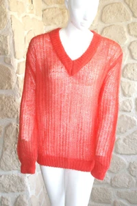 Pull orange neuf avec laine et mohair taille 1 marque CELISE étiqueté à 69€ (sg) - Bild 1 von 3