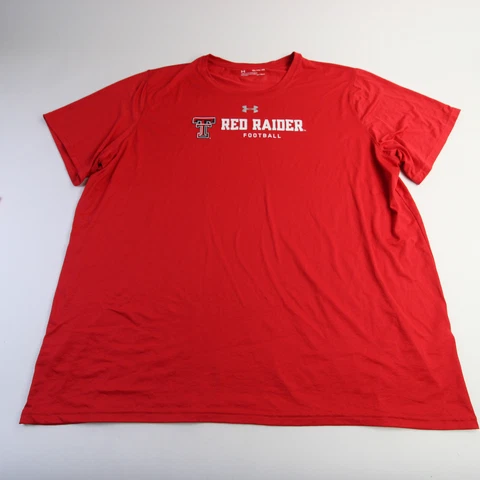 Texas Tech Red Raiders Under Armour HeatGear Short Sleeve Shirt Men's Red Used Cover