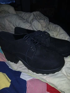 Soda Plateau Schnürung Chunky Plateau Schwarz Wildleder - Bild 1 von 5